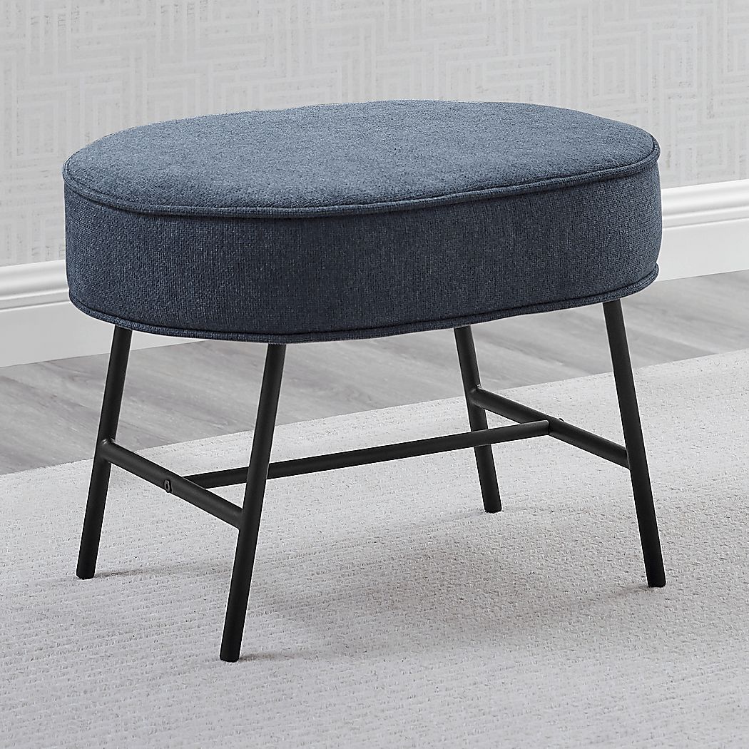 Rooms To Go Nursery Annick Blue Ottoman